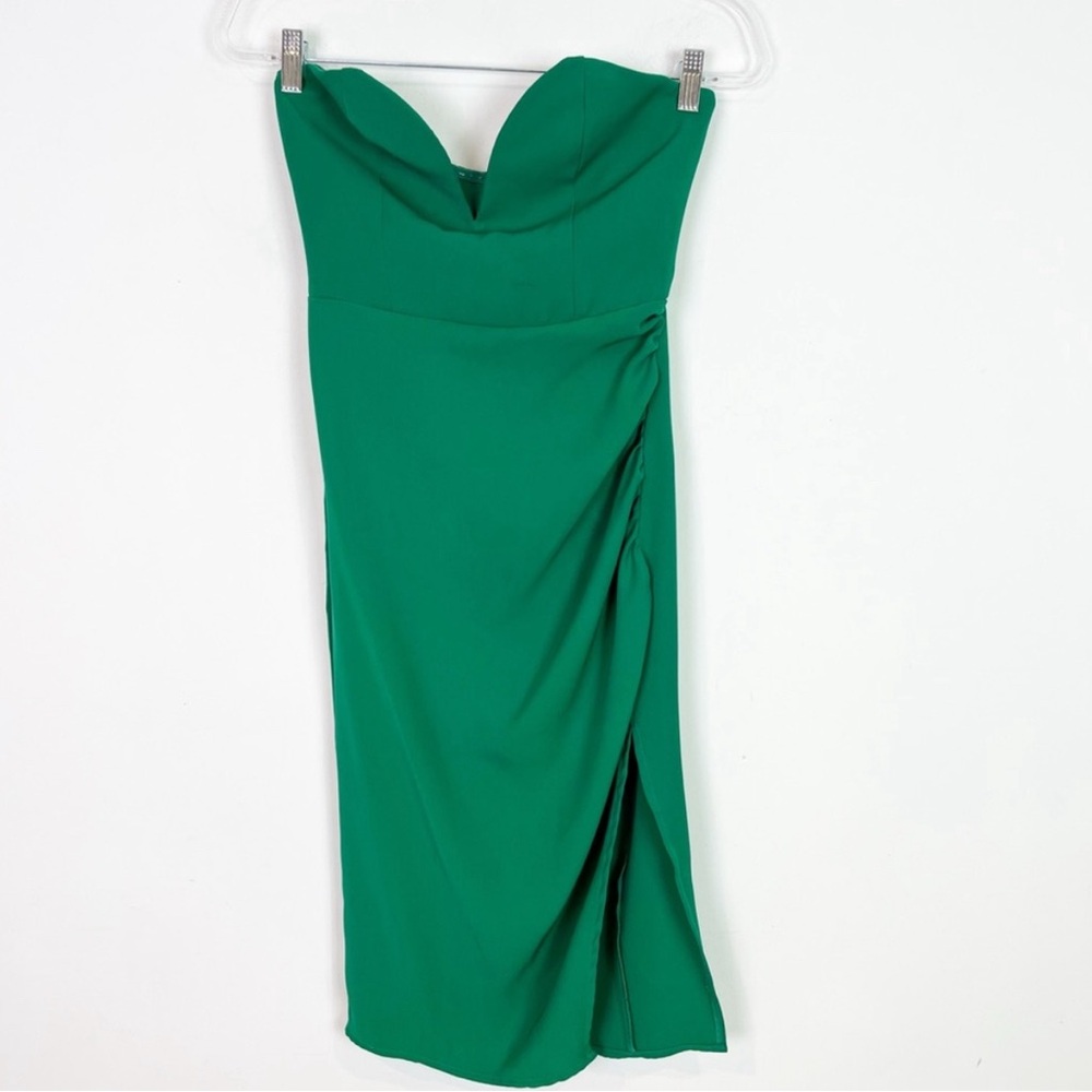 Revolve Superdown Green Strapless Midi Dress (Xs) - image 6